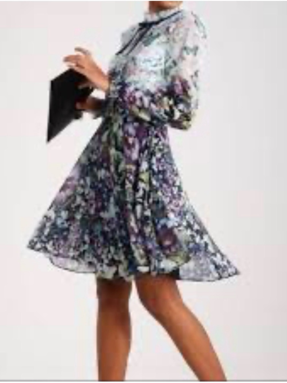 Ted Baker 1 Meelia entangled Floral Long-Sleeve Fit & Flare Dress - Purple Multi